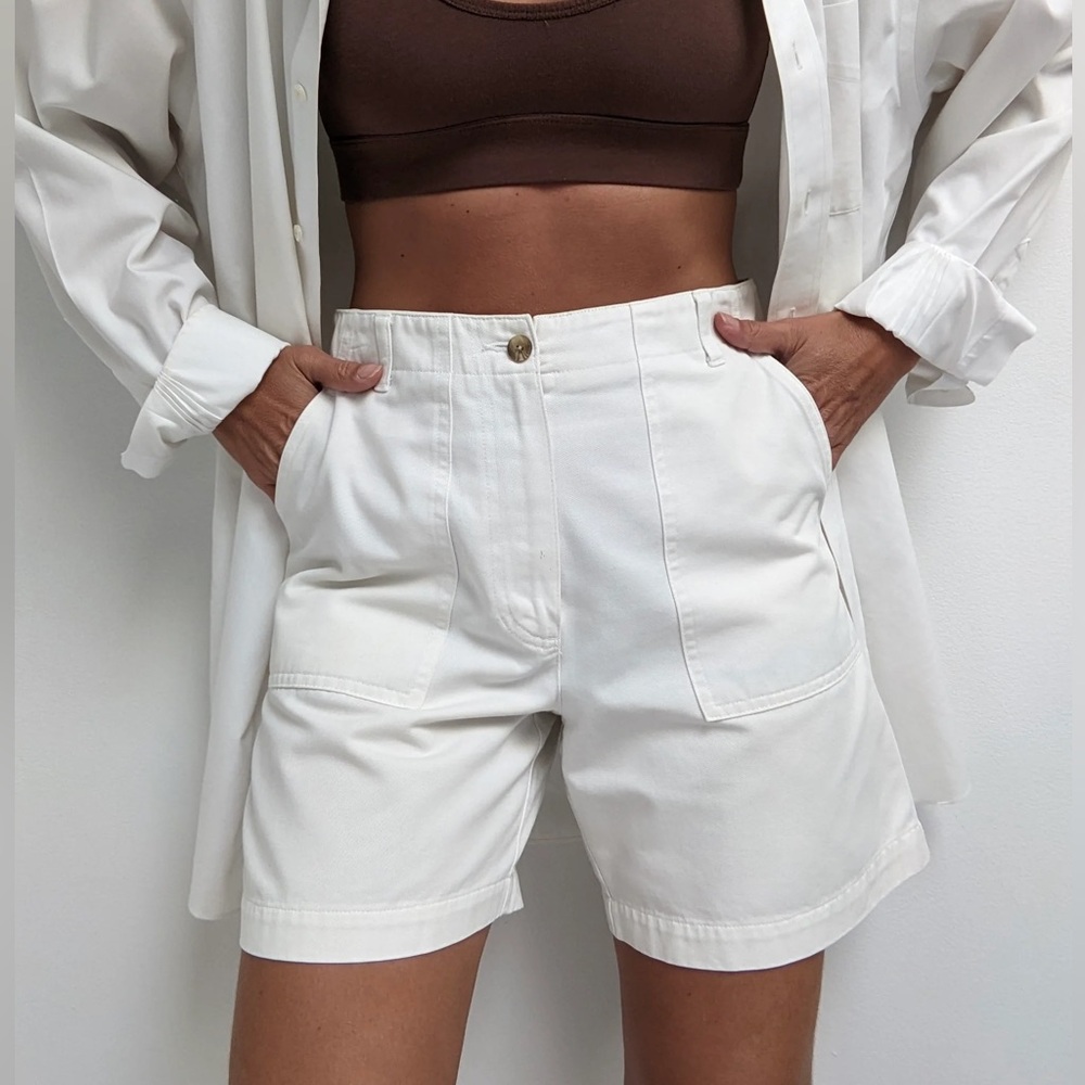 Vintage High Waisted White Women Shorts